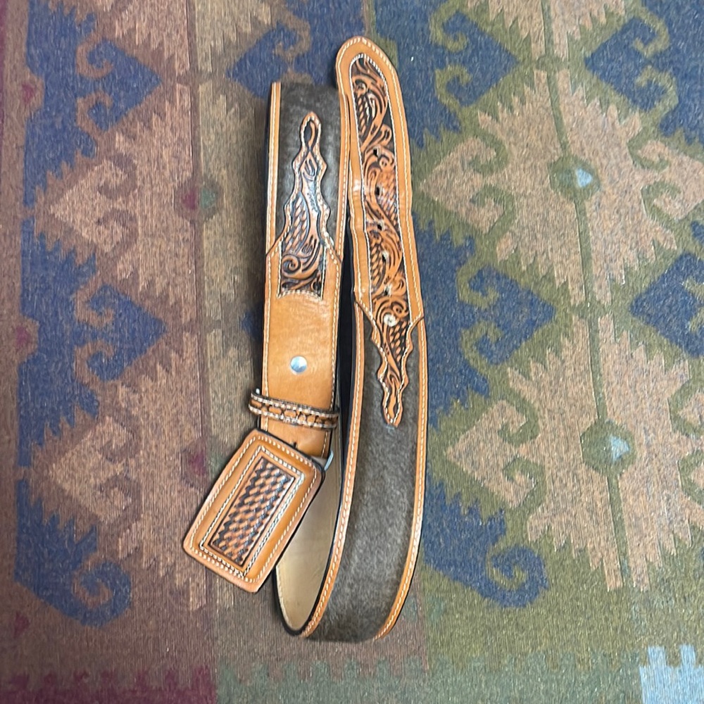 Custom Handmade men’s horse hair & leather belt.